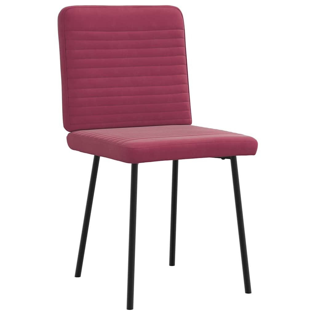 Chaises à manger lot de 6 rouge bordeaux velours - XIOS