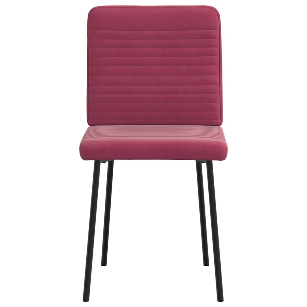 Chaises à manger lot de 6 rouge bordeaux velours - XIOS
