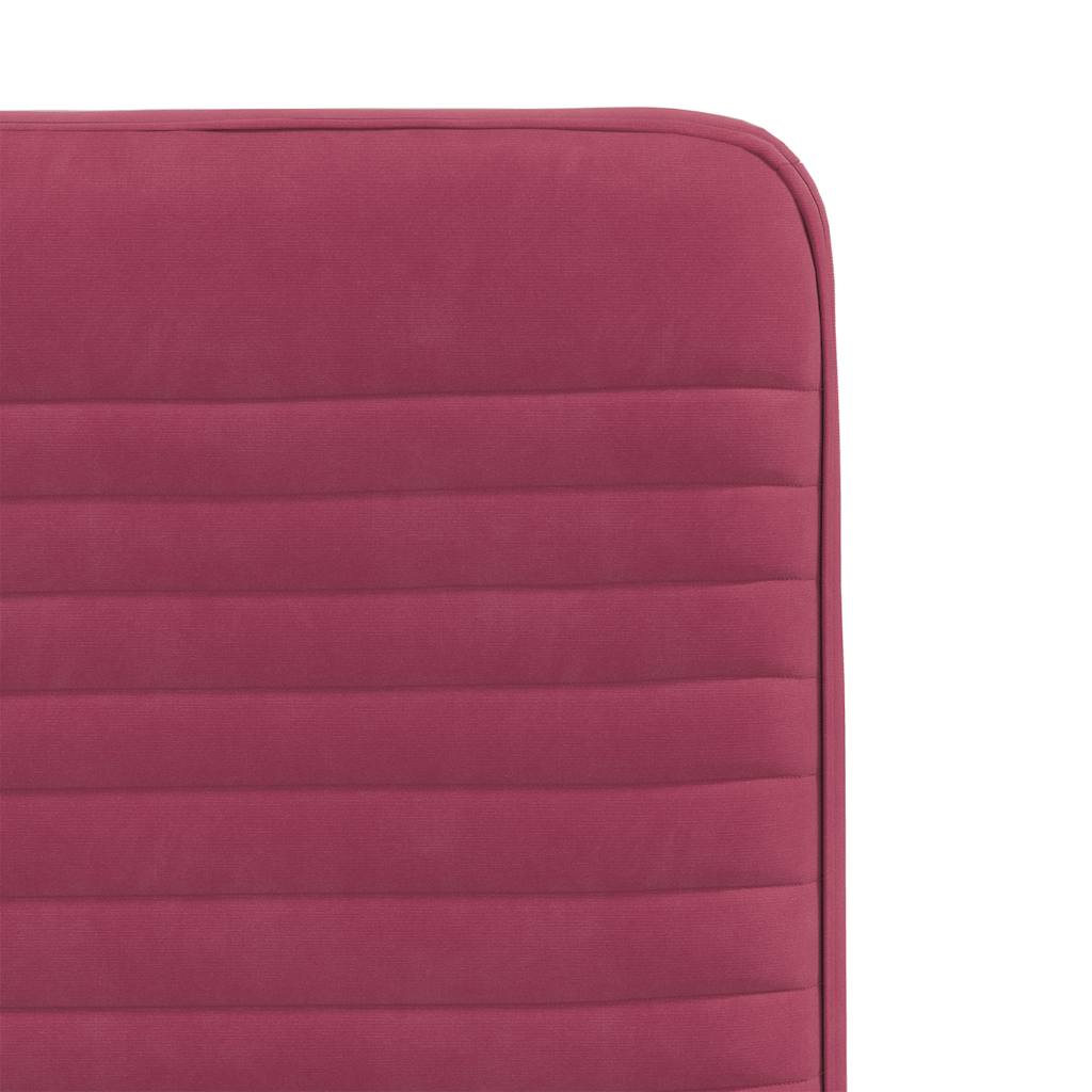 Chaises à manger lot de 6 rouge bordeaux velours - XIOS