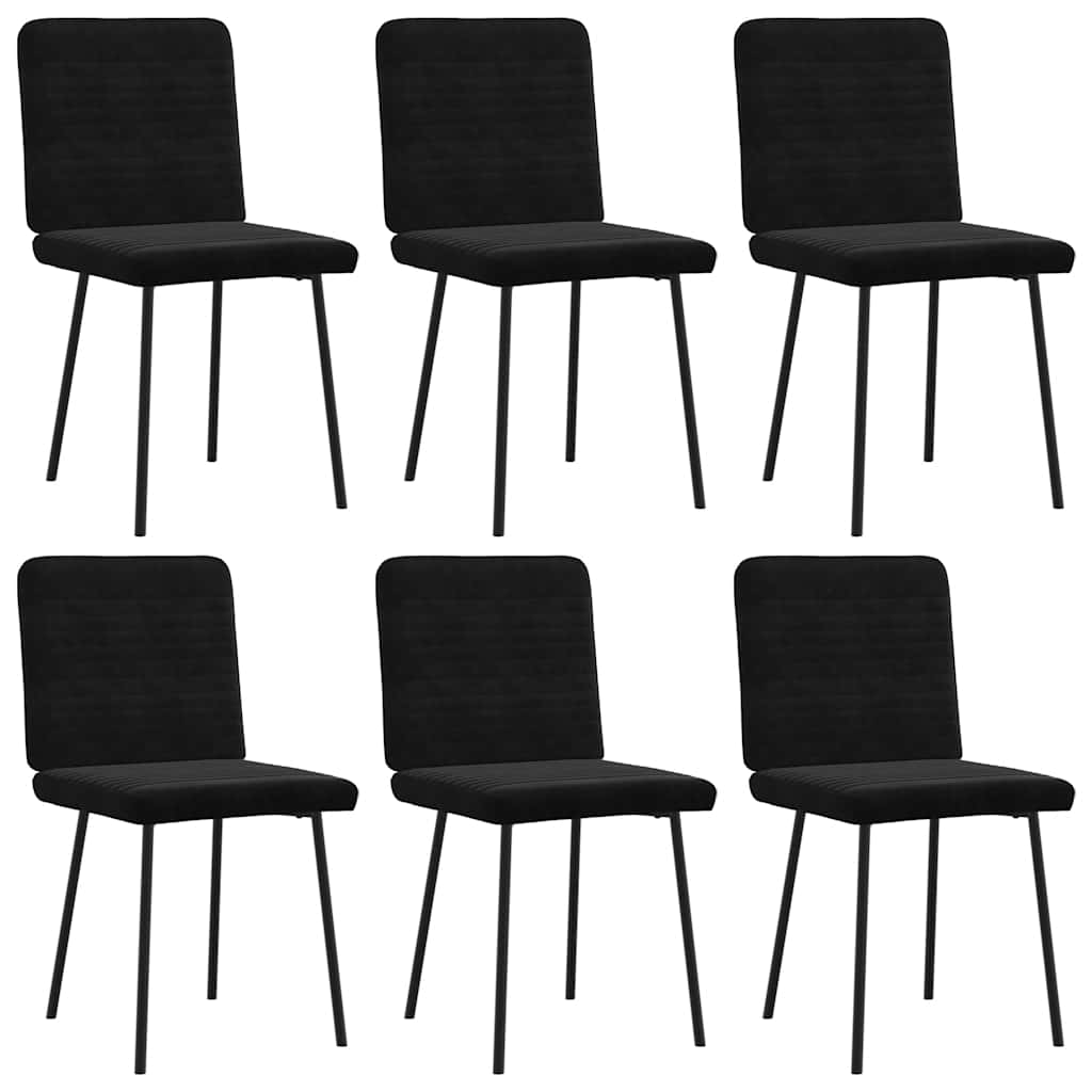 Chaises à manger lot de 6 noir velours - XIOS