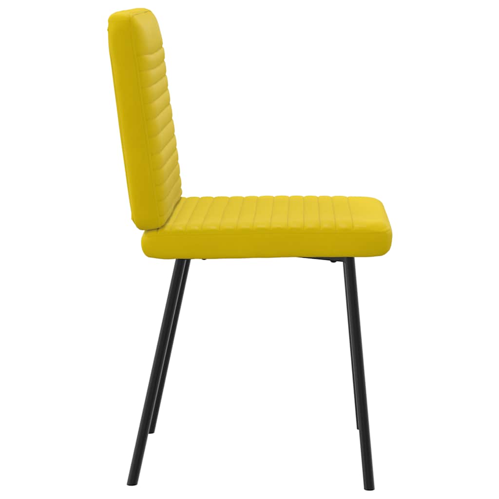 Chaises à manger lot de 6 jaune velours - XIOS