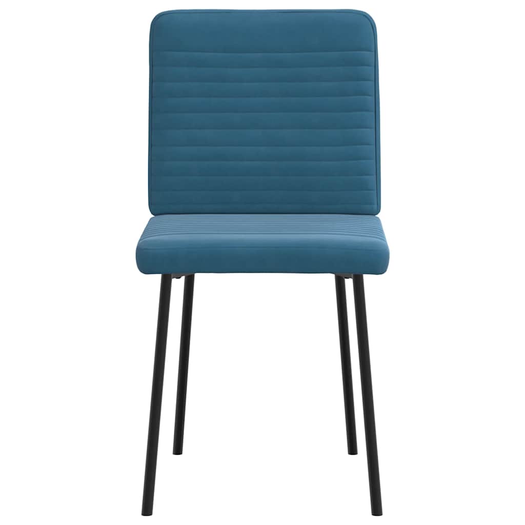 Chaises à manger lot de 6 bleu velours - XIOS