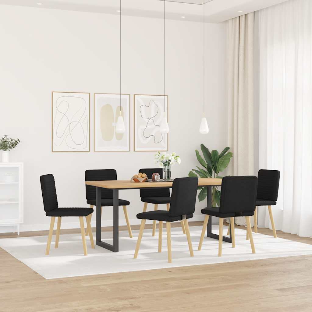 Chaises à manger lot de 6 noir tissu - XIOS