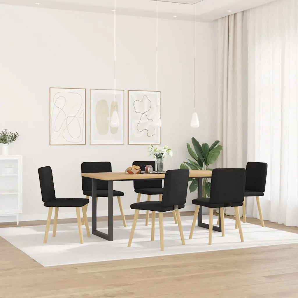 Chaises à manger lot de 6 noir tissu - XIOS