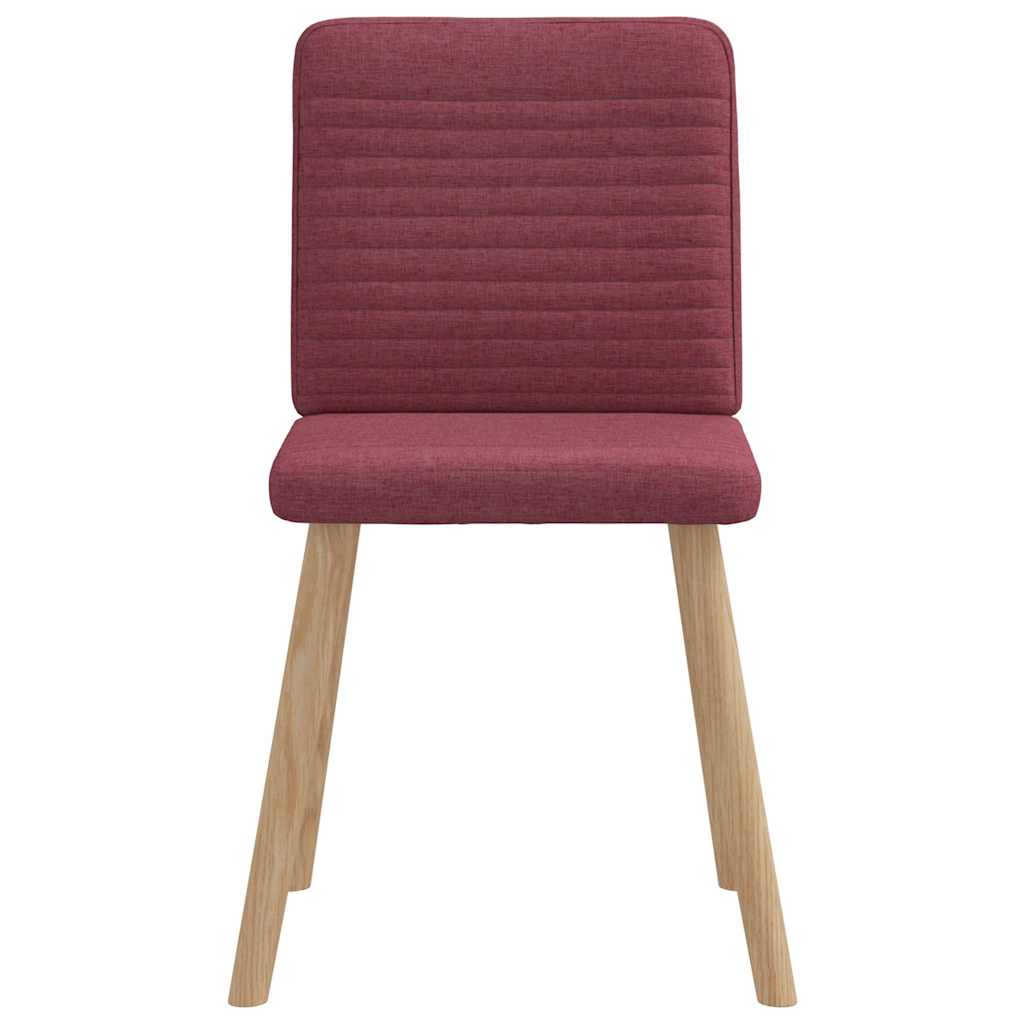 Chaises à manger lot de 6 rouge bordeaux tissu - XIOS