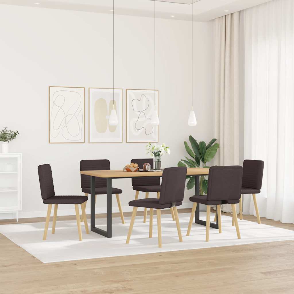 Chaises à manger lot de 6 marron foncé tissu - XIOS