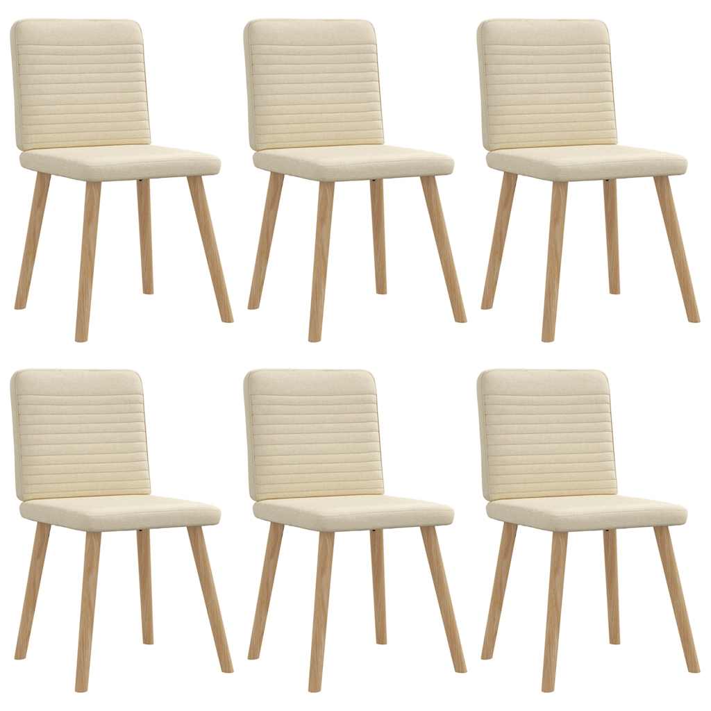 Chaises à manger lot de 6 crème tissu - XIOS