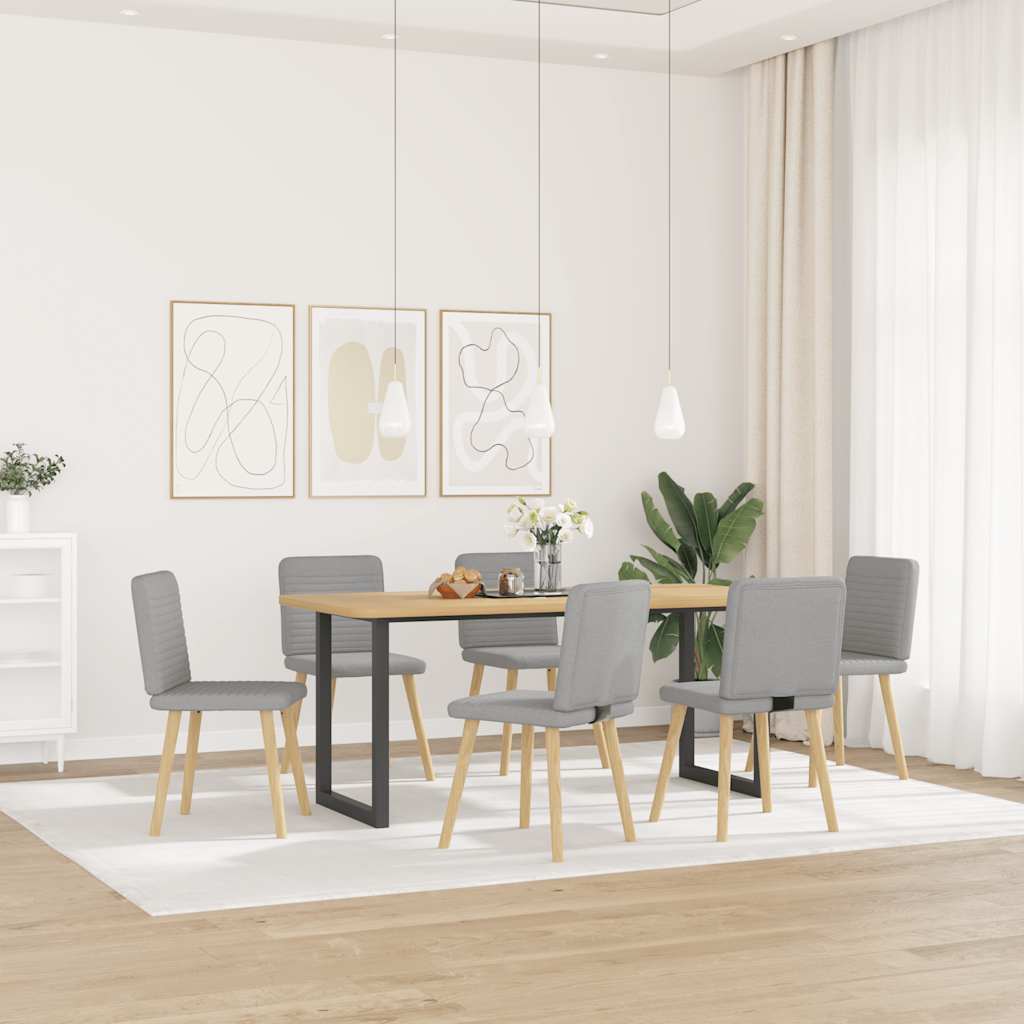 Chaises à manger lot de 6 gris nuage tissu - XIOS
