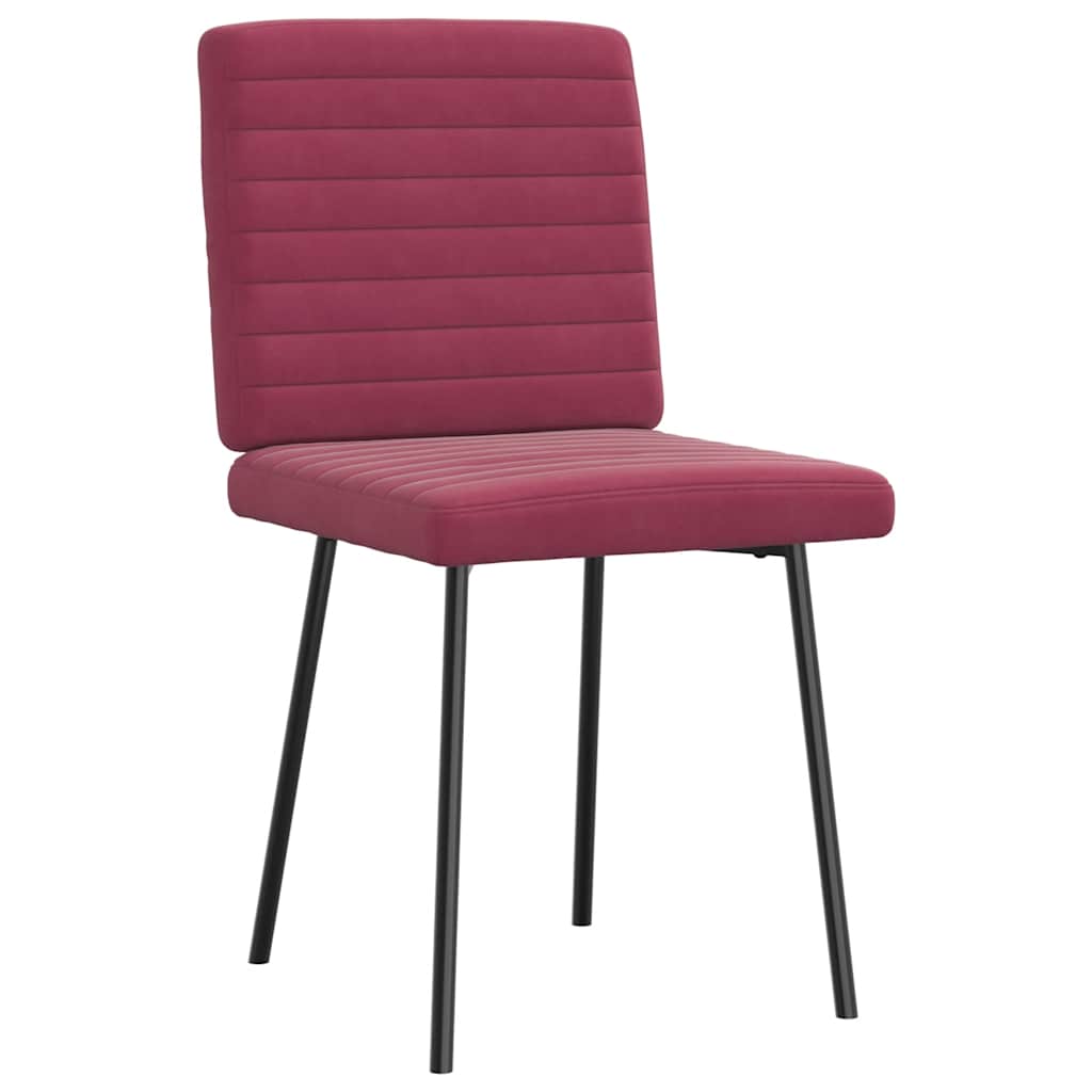 Chaises à manger lot de 6 rouge bordeaux velours - XIOS