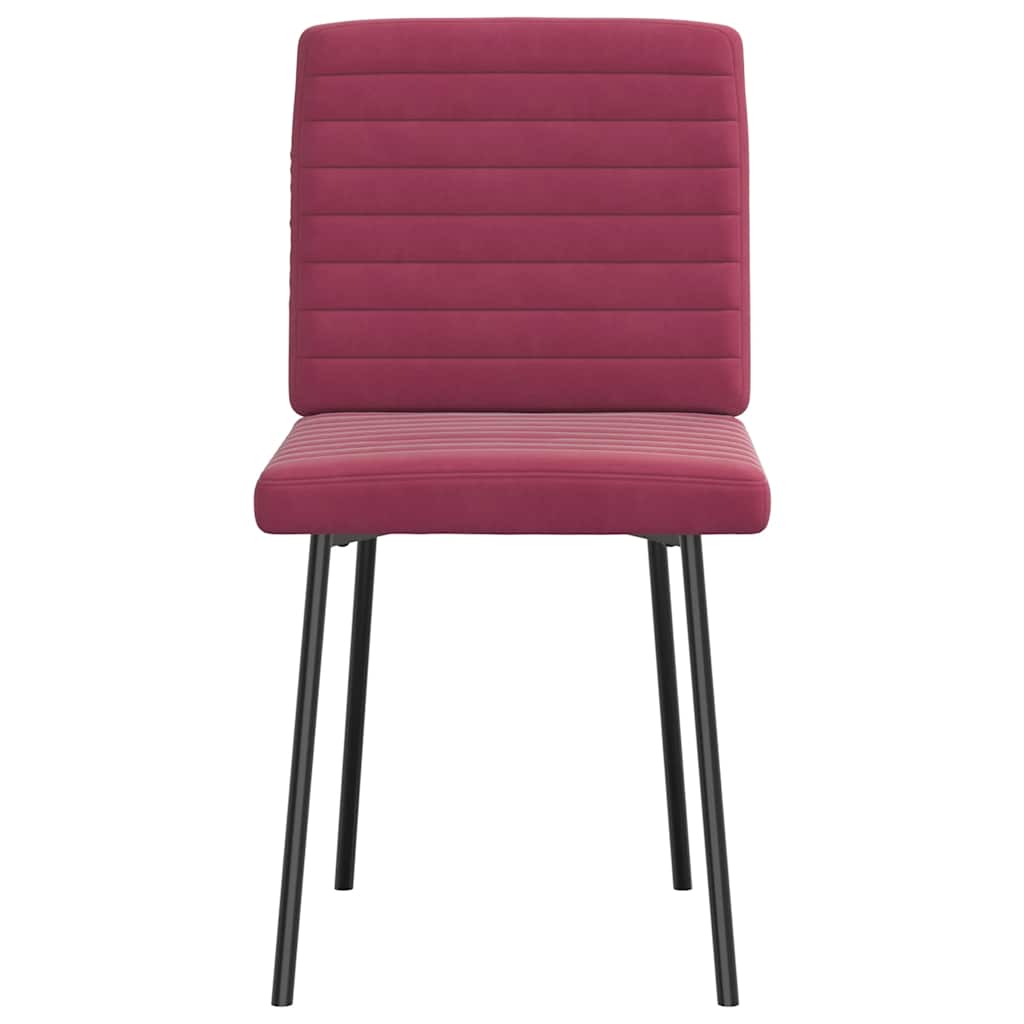 Chaises à manger lot de 6 rouge bordeaux velours - XIOS