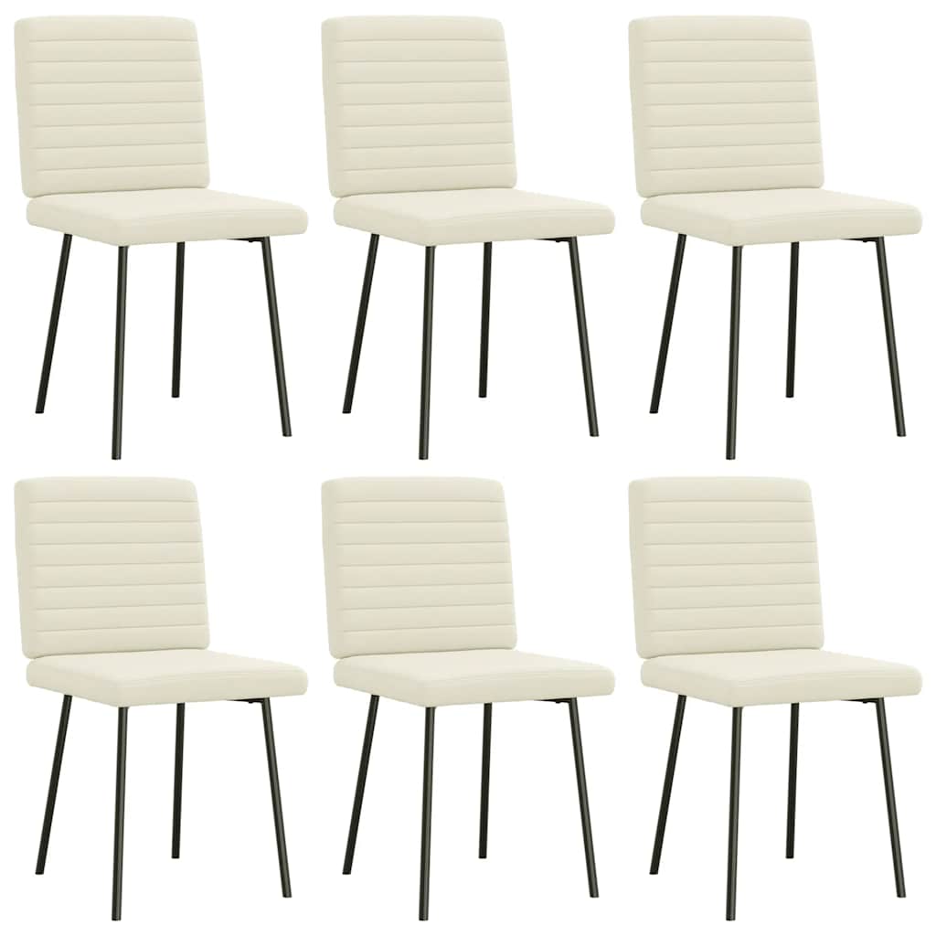 Chaises à manger lot de 6 crème velours - XIOS