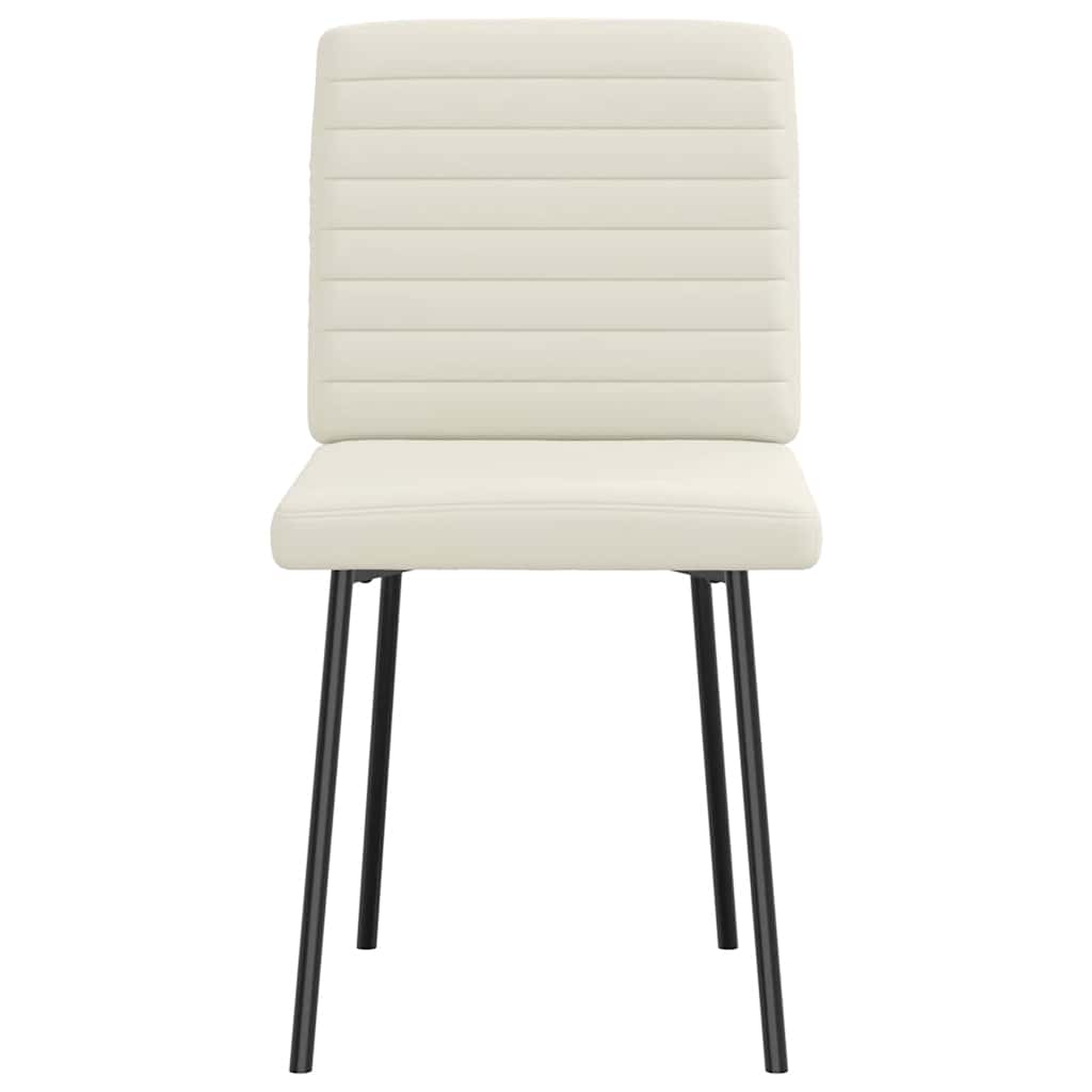 Chaises à manger lot de 6 crème velours - XIOS
