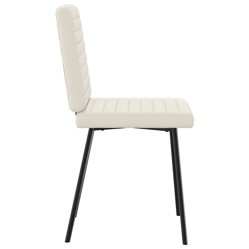 Chaises à manger lot de 6 crème velours - XIOS