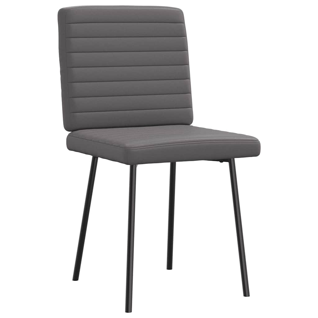 Chaises à manger lot de 6 gris similicuir - XIOS