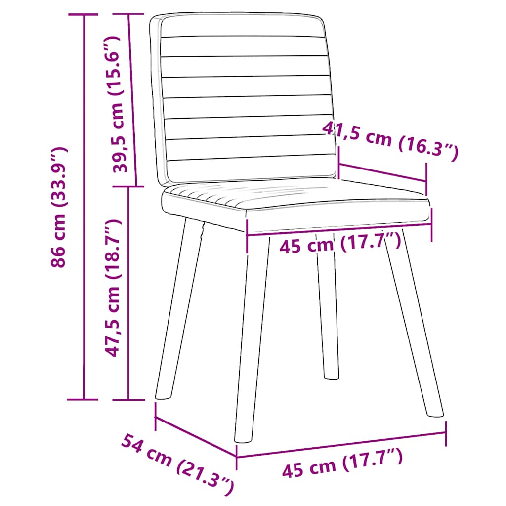 Chaises à manger lot de 6 marron foncé tissu - XIOS