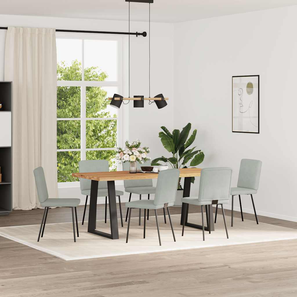 Chaises à manger lot de 6 gris clair velours - XIOS