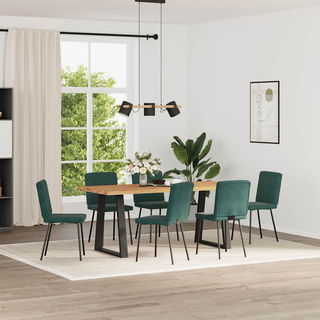 Chaises à manger lot de 6 vert foncé velours - XIOS
