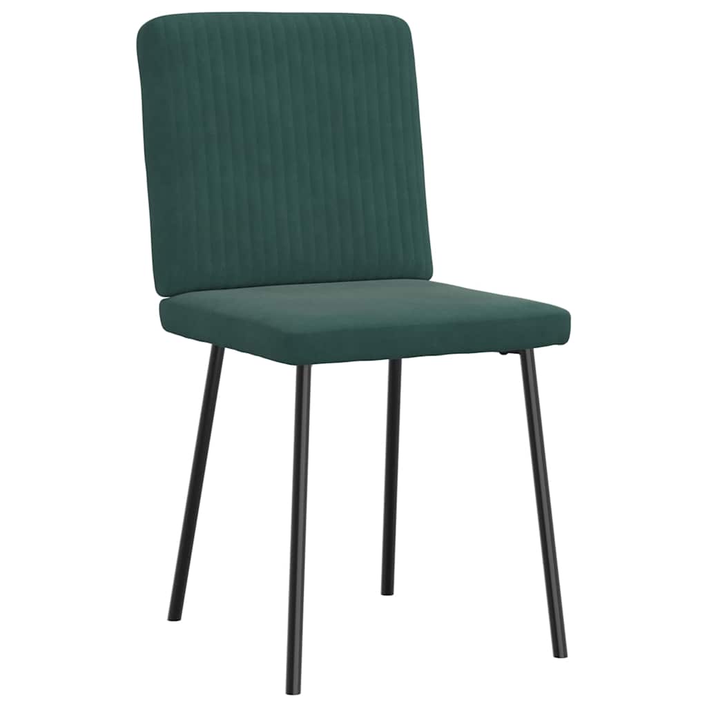 Chaises à manger lot de 6 vert foncé velours - XIOS