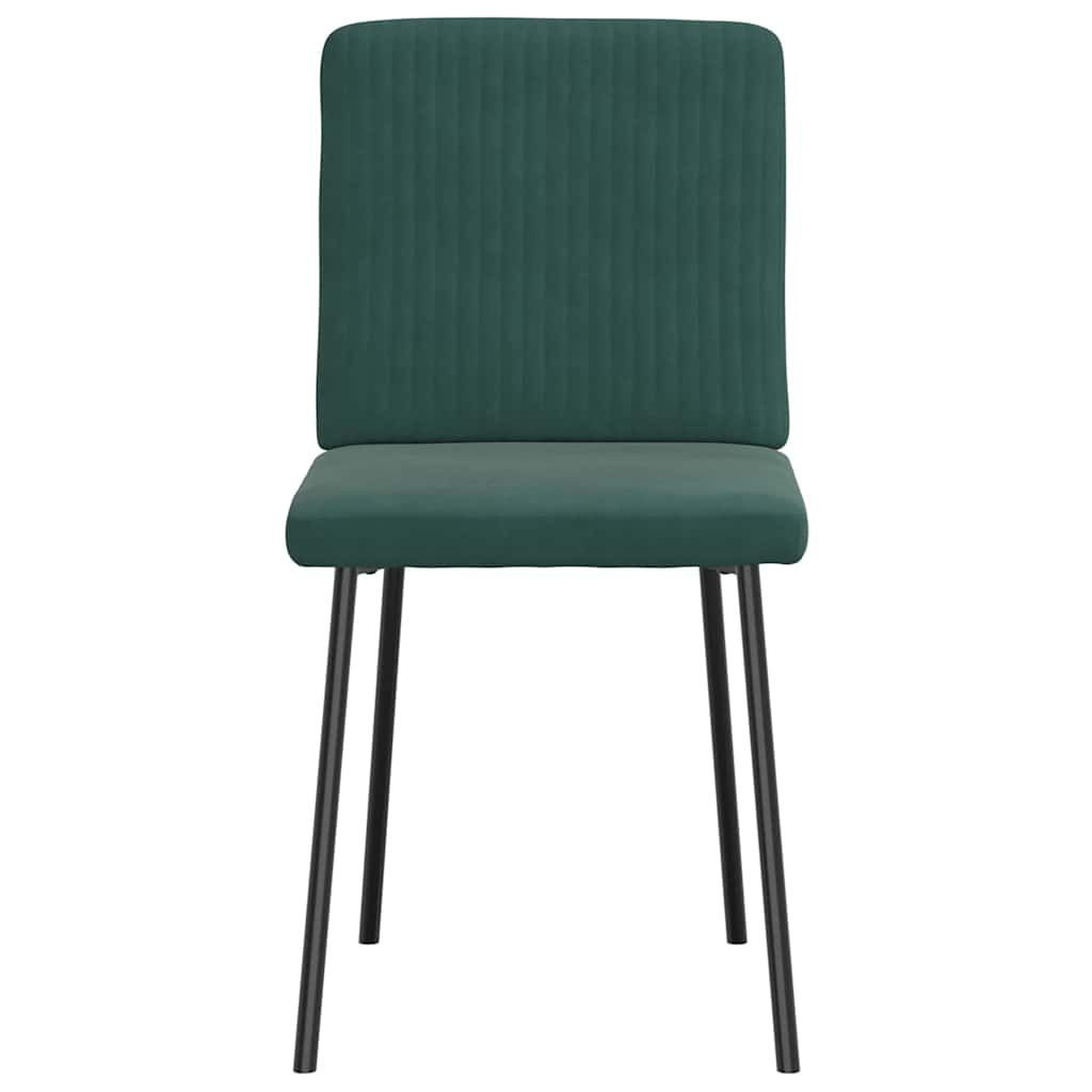 Chaises à manger lot de 6 vert foncé velours - XIOS