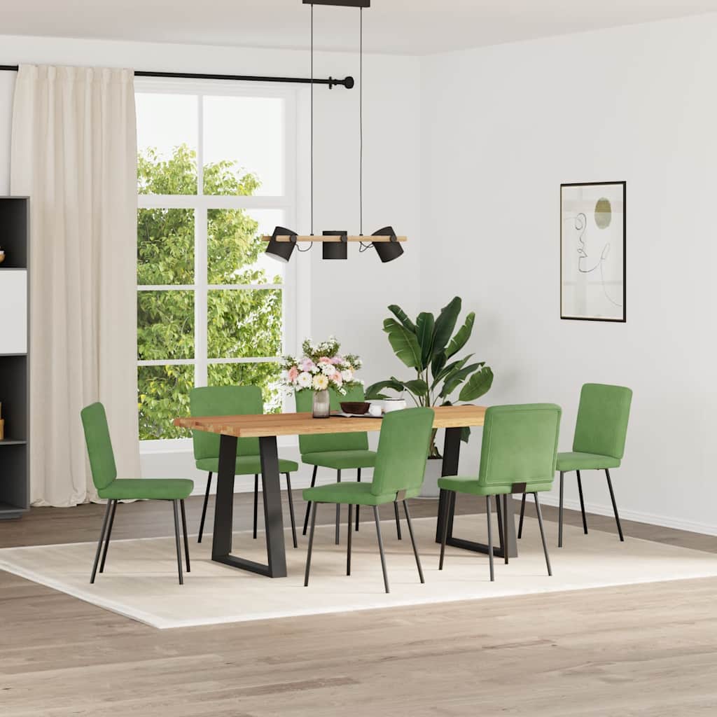 Chaises à manger lot de 6 vert clair velours - XIOS