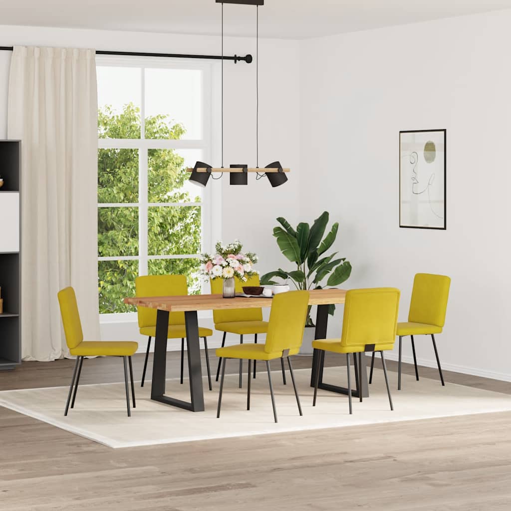 Chaises à manger lot de 6 jaune velours - XIOS
