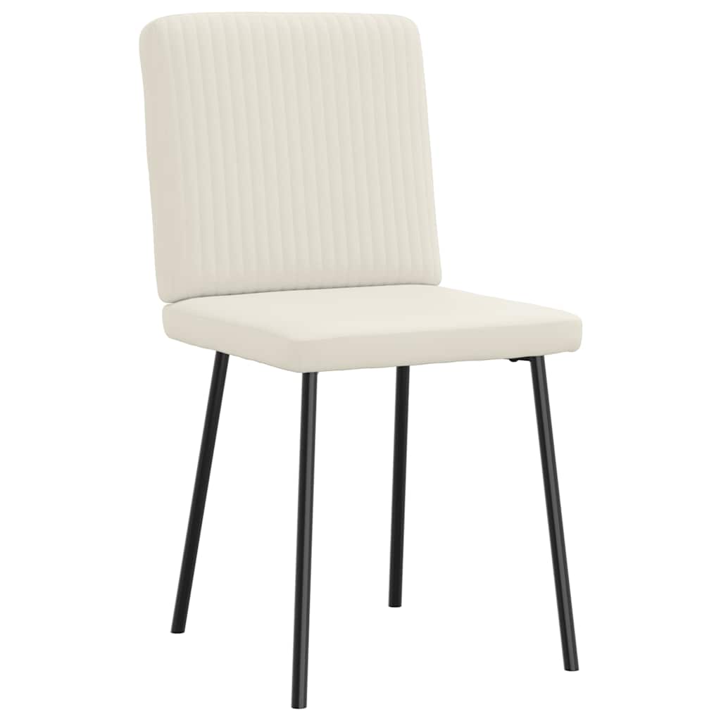 Chaises à manger lot de 6 crème velours - XIOS
