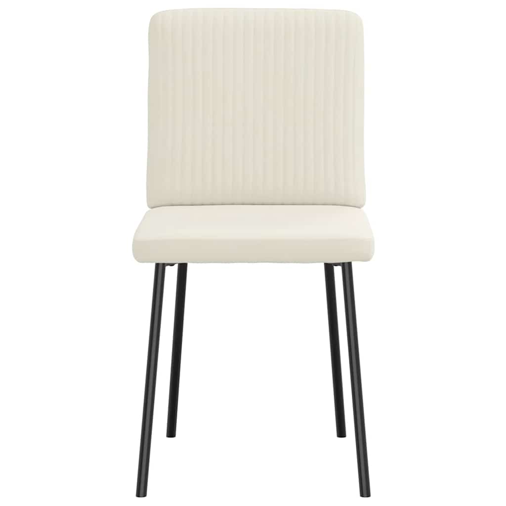 Chaises à manger lot de 6 crème velours - XIOS