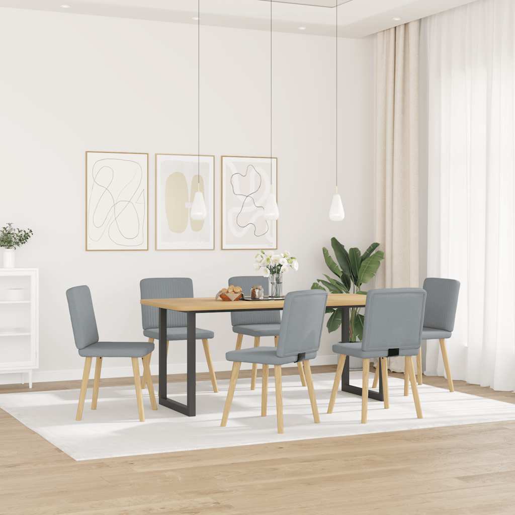 Chaises à manger lot de 6 gris clair tissu - XIOS