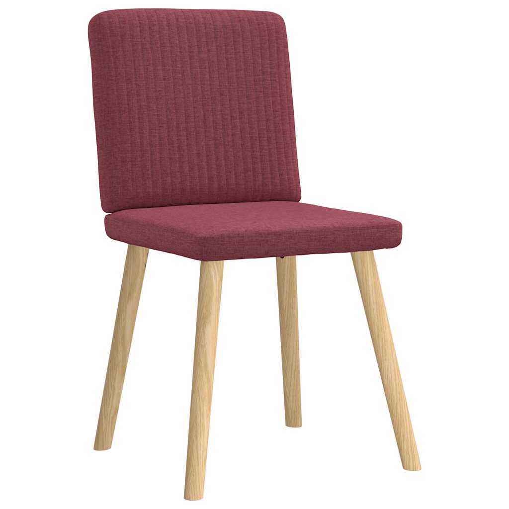 Chaises à manger lot de 6 rouge bordeaux tissu - XIOS