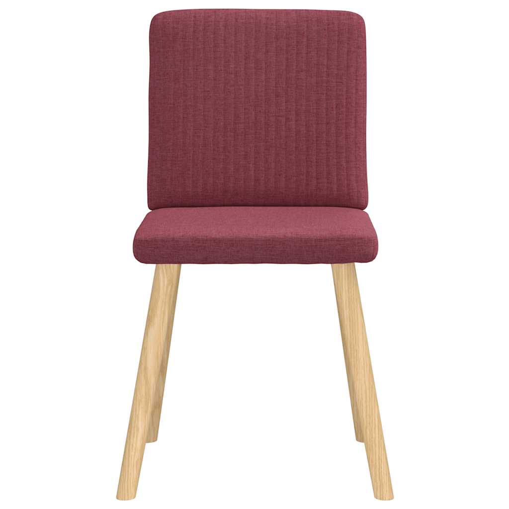 Chaises à manger lot de 6 rouge bordeaux tissu - XIOS