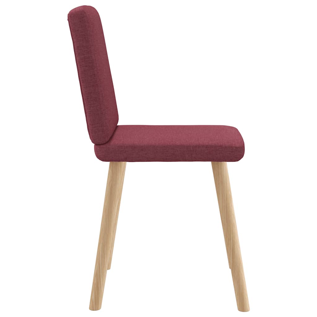 Chaises à manger lot de 6 rouge bordeaux tissu - XIOS