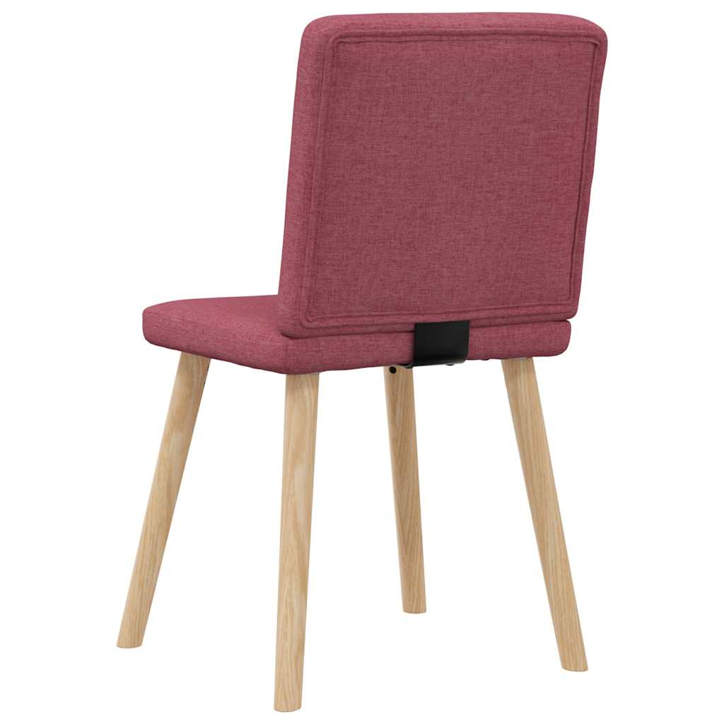 Chaises à manger lot de 6 rouge bordeaux tissu - XIOS