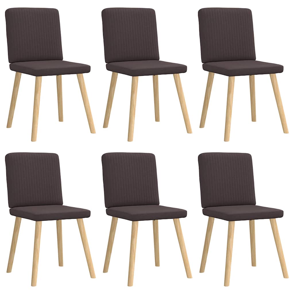 Chaises à manger lot de 6 marron foncé tissu - XIOS