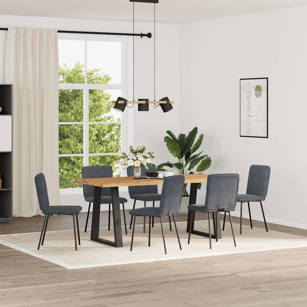Chaises à manger lot de 6 gris foncé velours - XIOS