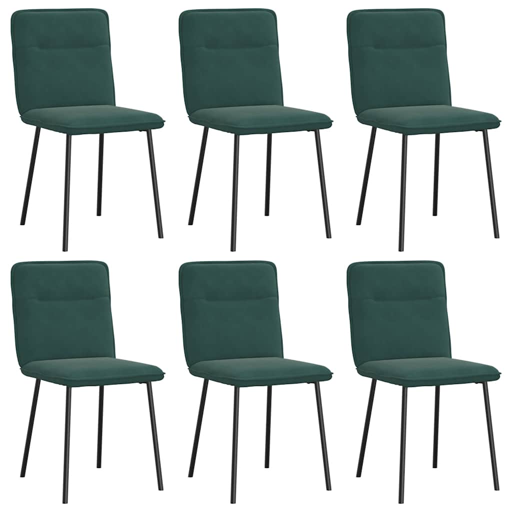 Chaises à manger lot de 6 vert foncé velours - XIOS
