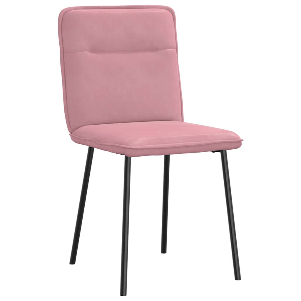 Chaises à manger lot de 6 rose velours - XIOS
