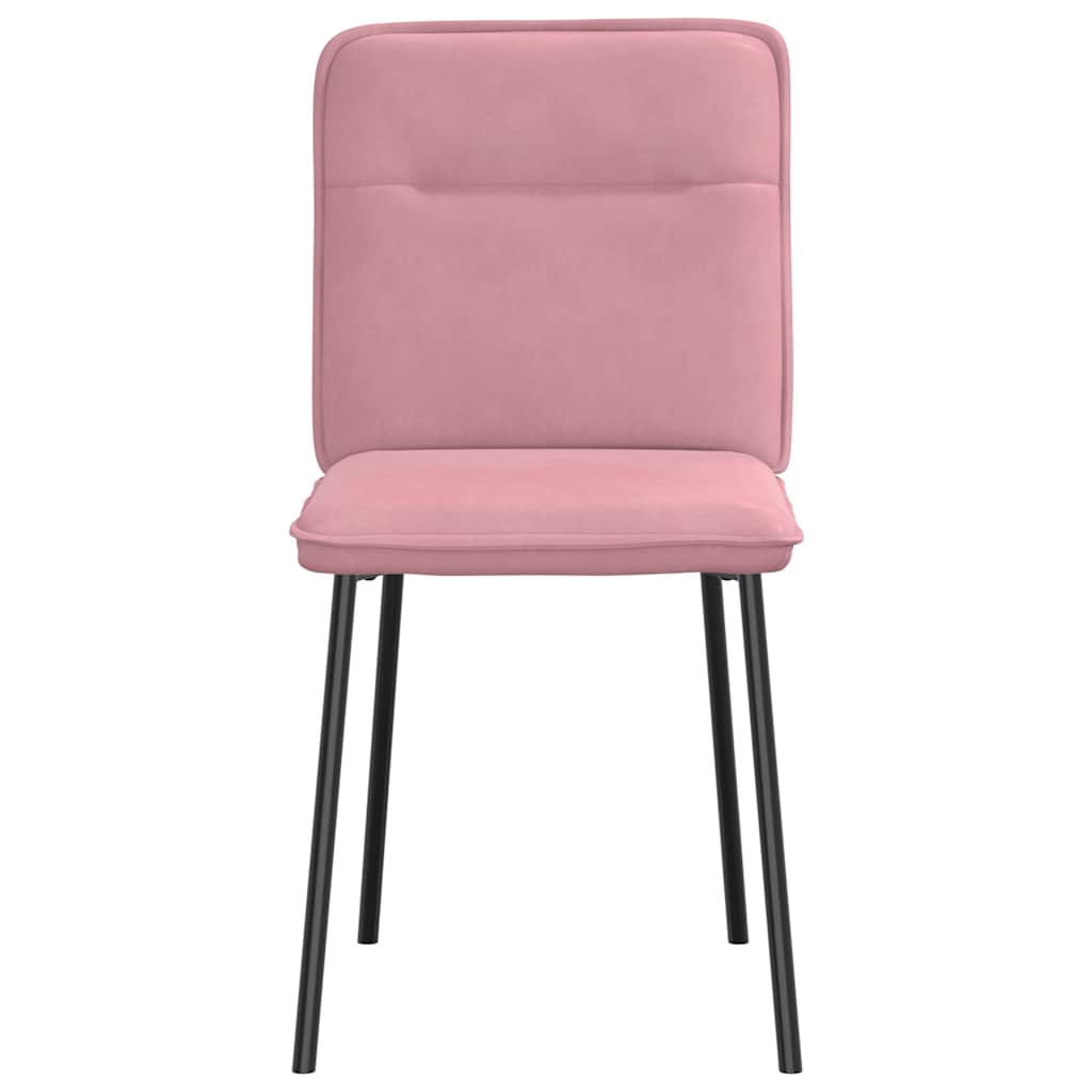 Chaises à manger lot de 6 rose velours - XIOS
