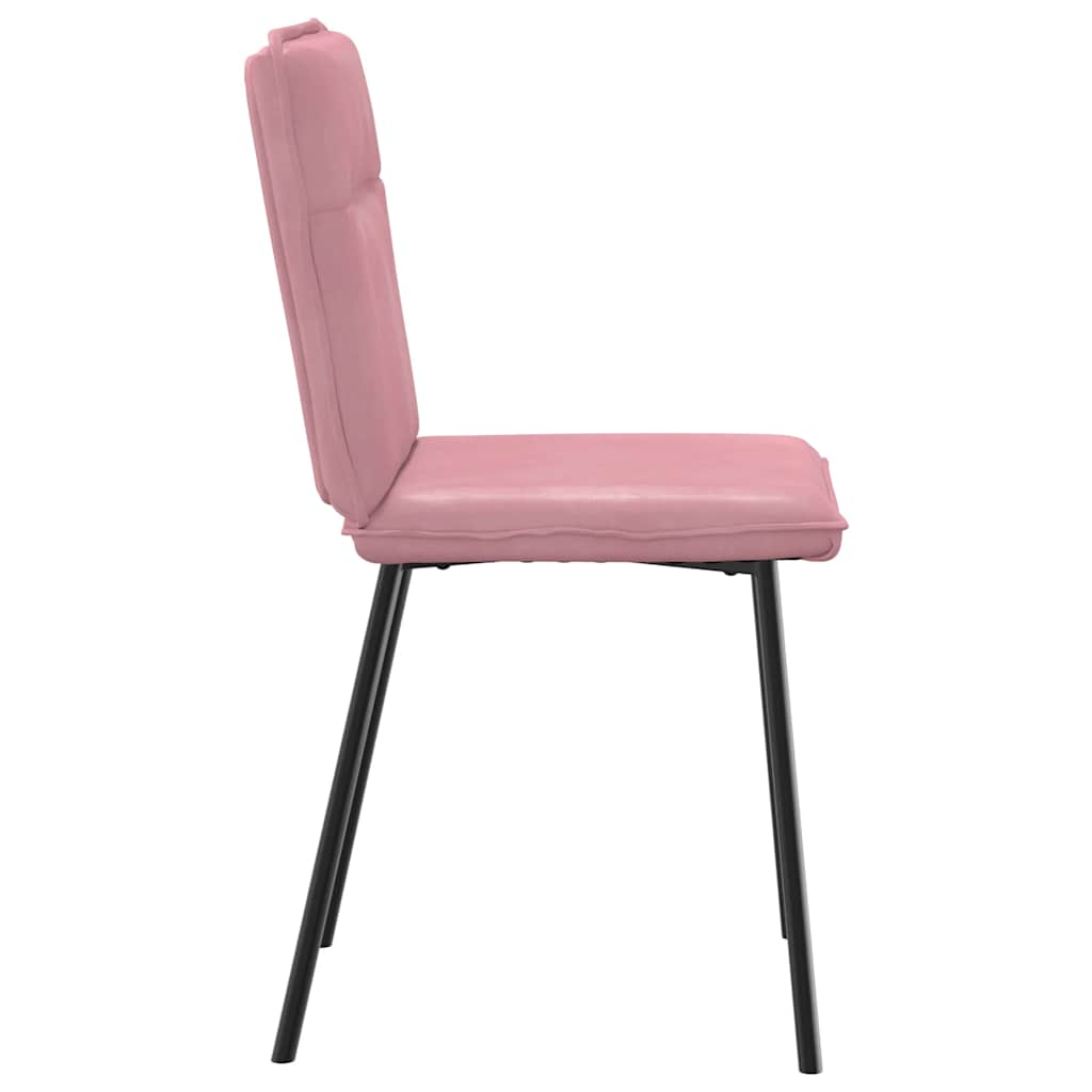 Chaises à manger lot de 6 rose velours - XIOS
