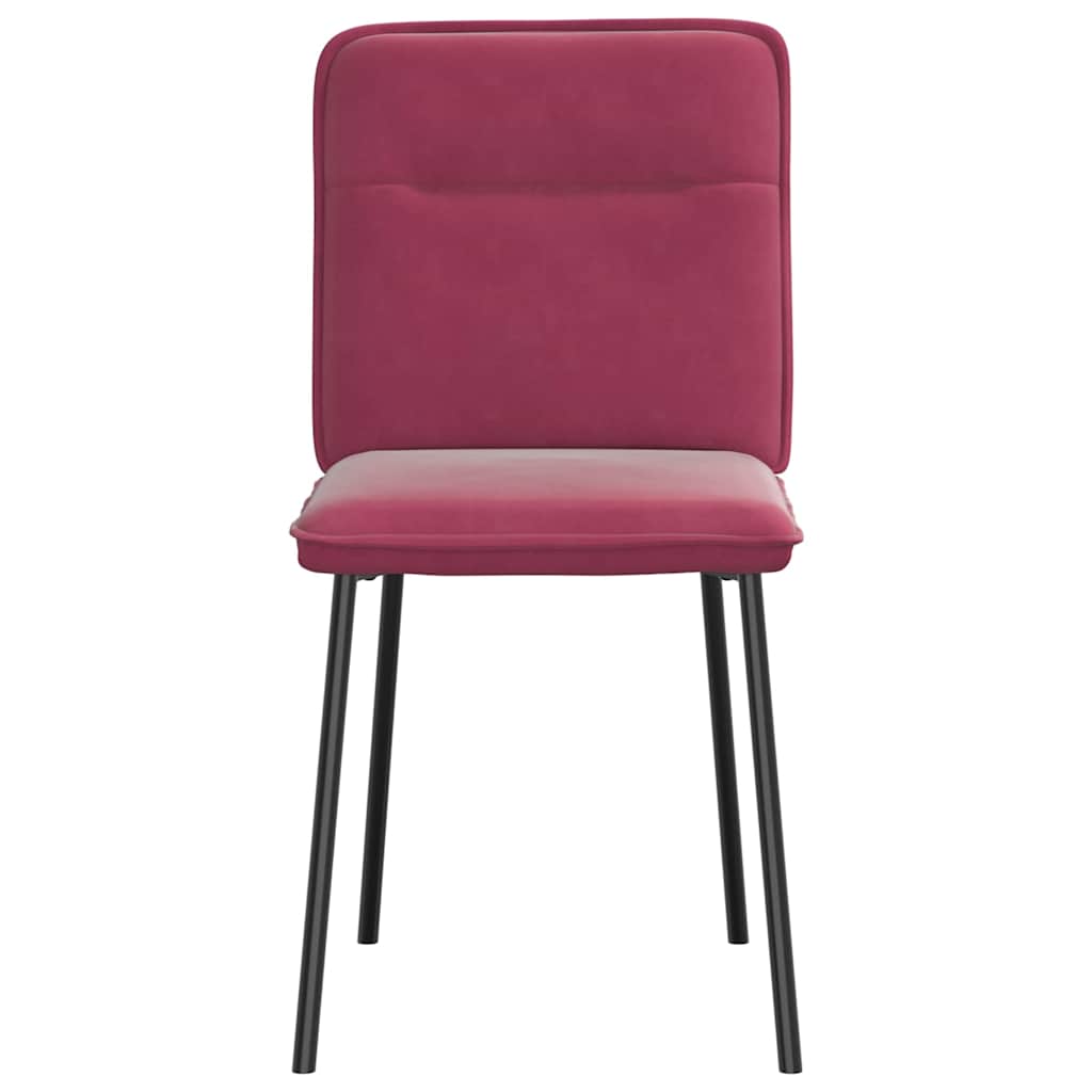 Chaises à manger lot de 6 rouge bordeaux velours - XIOS