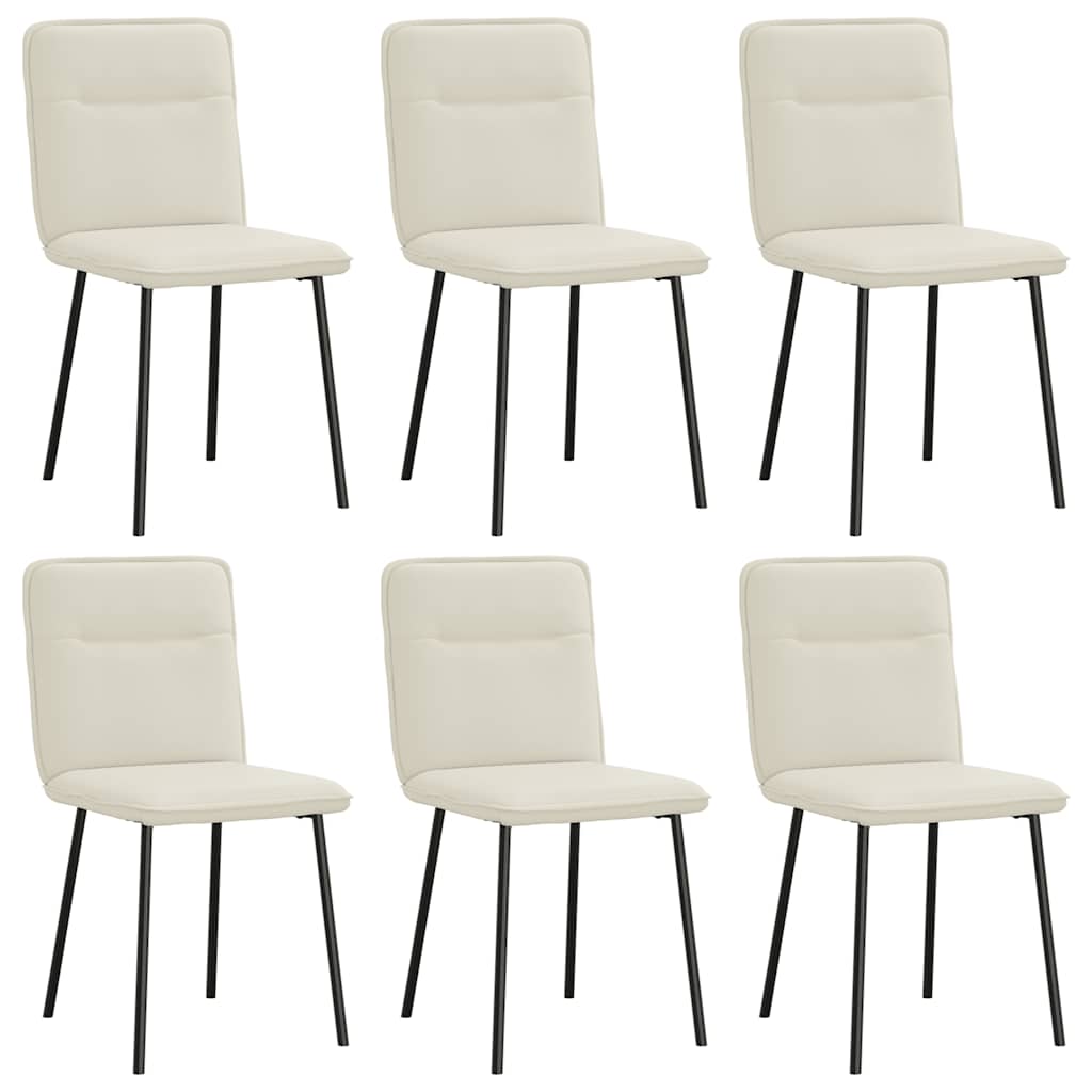 Chaises à manger lot de 6 crème velours - XIOS