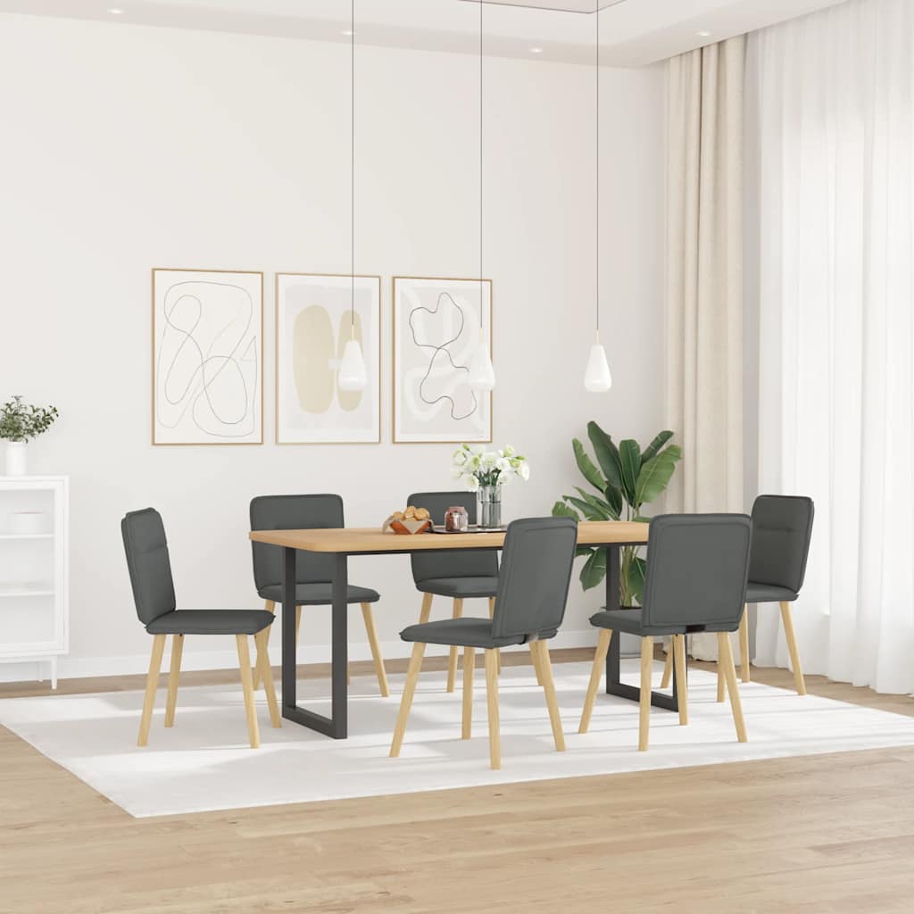Chaises à manger lot de 6 gris foncé tissu - XIOS