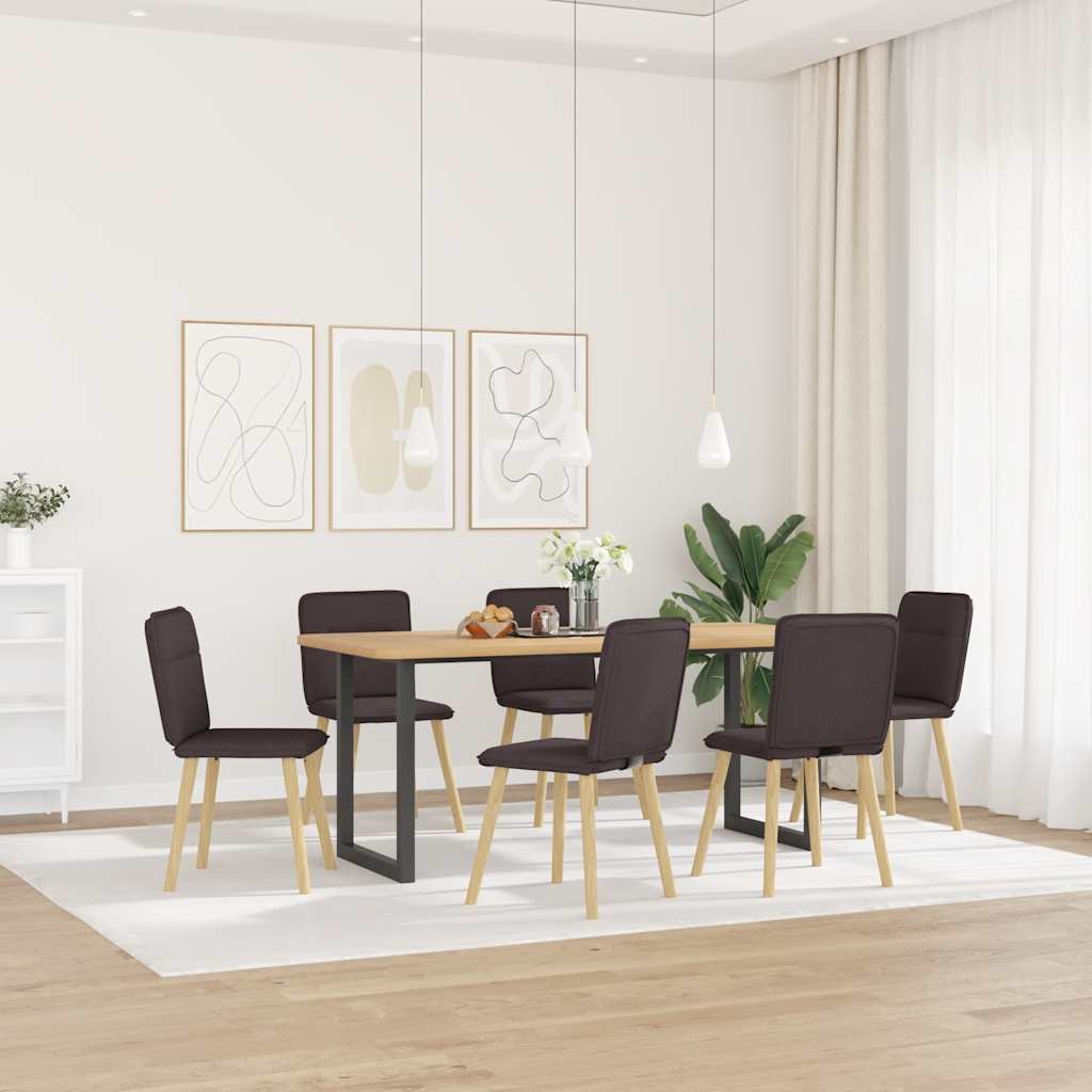 Chaises à manger lot de 6 marron foncé tissu - XIOS