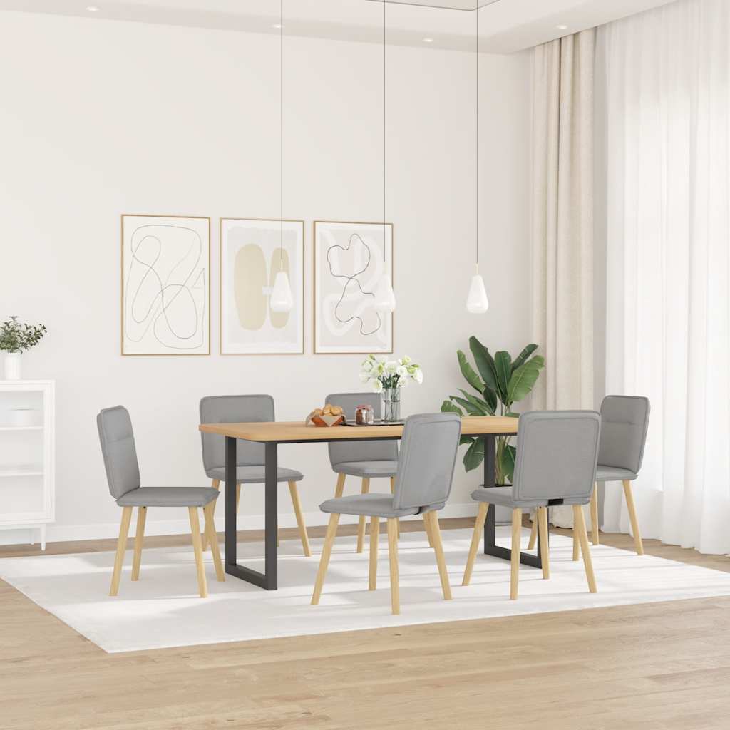Chaises à manger lot de 6 gris nuage tissu - XIOS