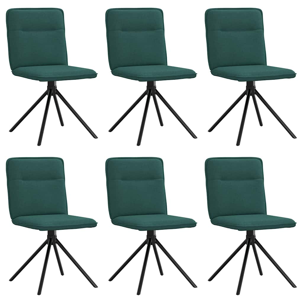 Chaises à manger lot de 6 vert foncé tissu - XIOS