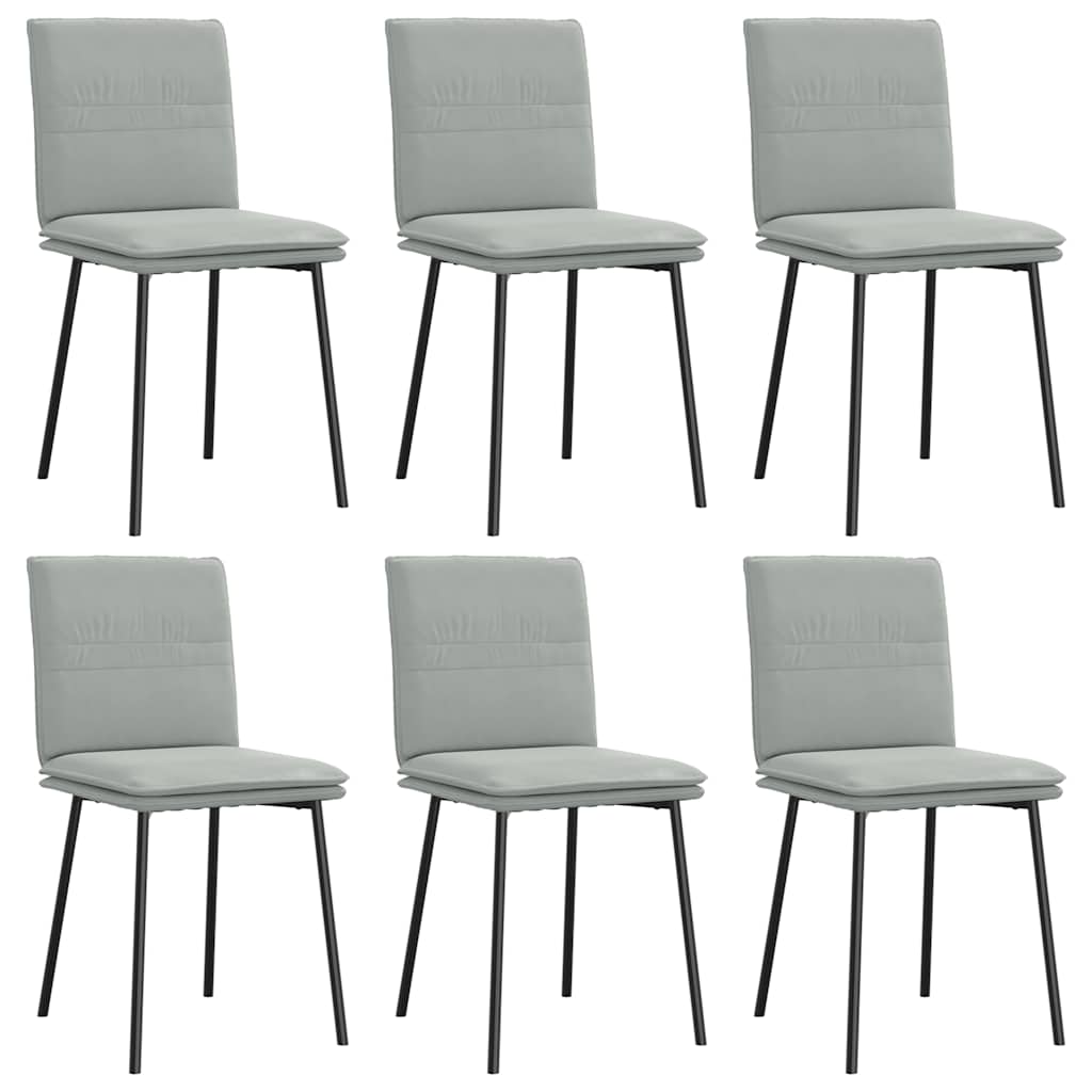 Chaises à manger lot de 6 gris clair velours - XIOS