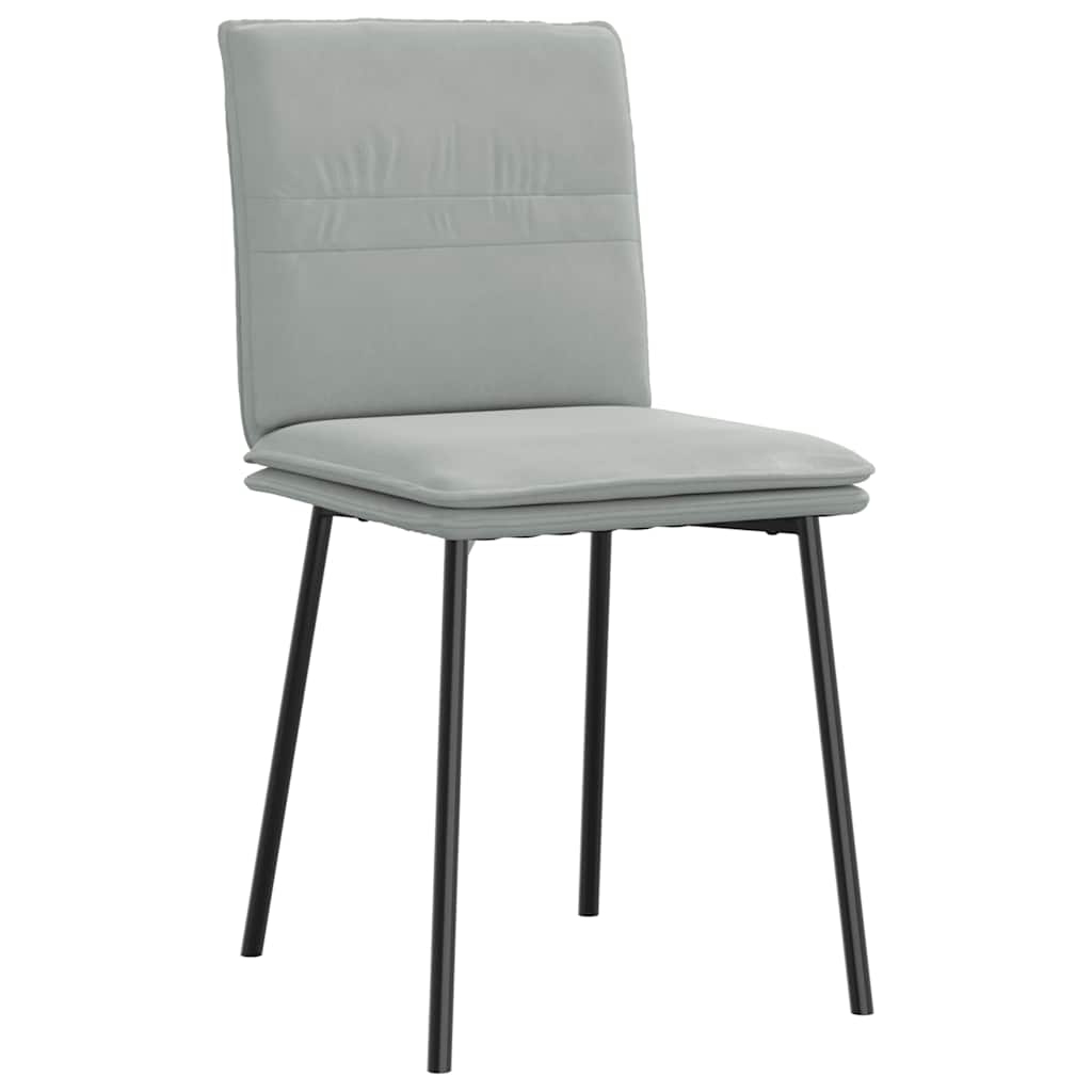 Chaises à manger lot de 6 gris clair velours - XIOS