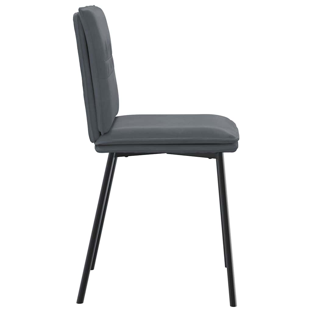 Chaises à manger lot de 6 gris foncé velours - XIOS