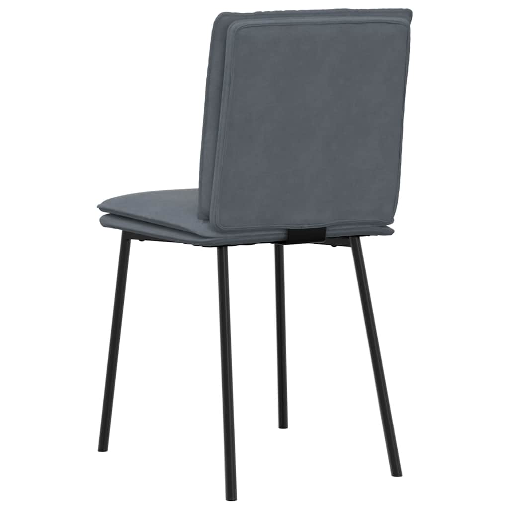 Chaises à manger lot de 6 gris foncé velours - XIOS