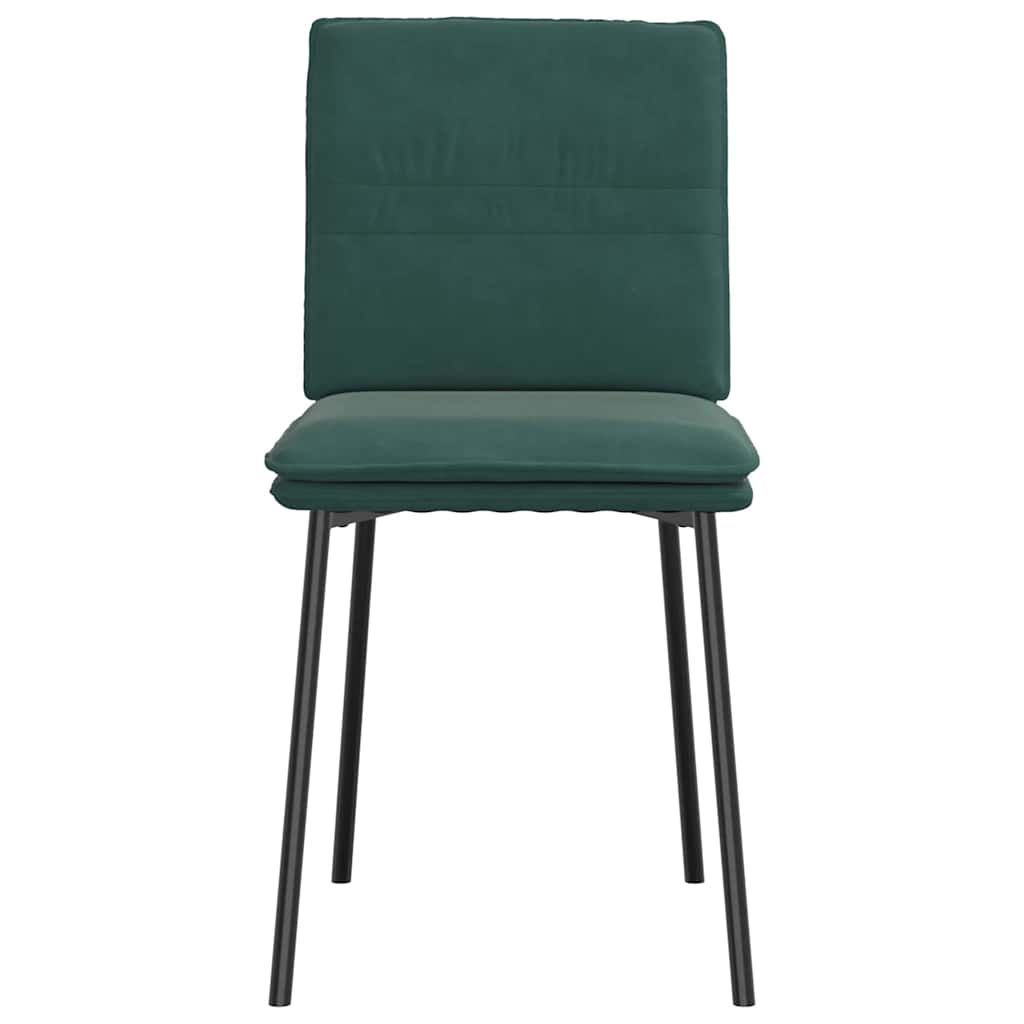 Chaises à manger lot de 6 vert foncé velours - XIOS