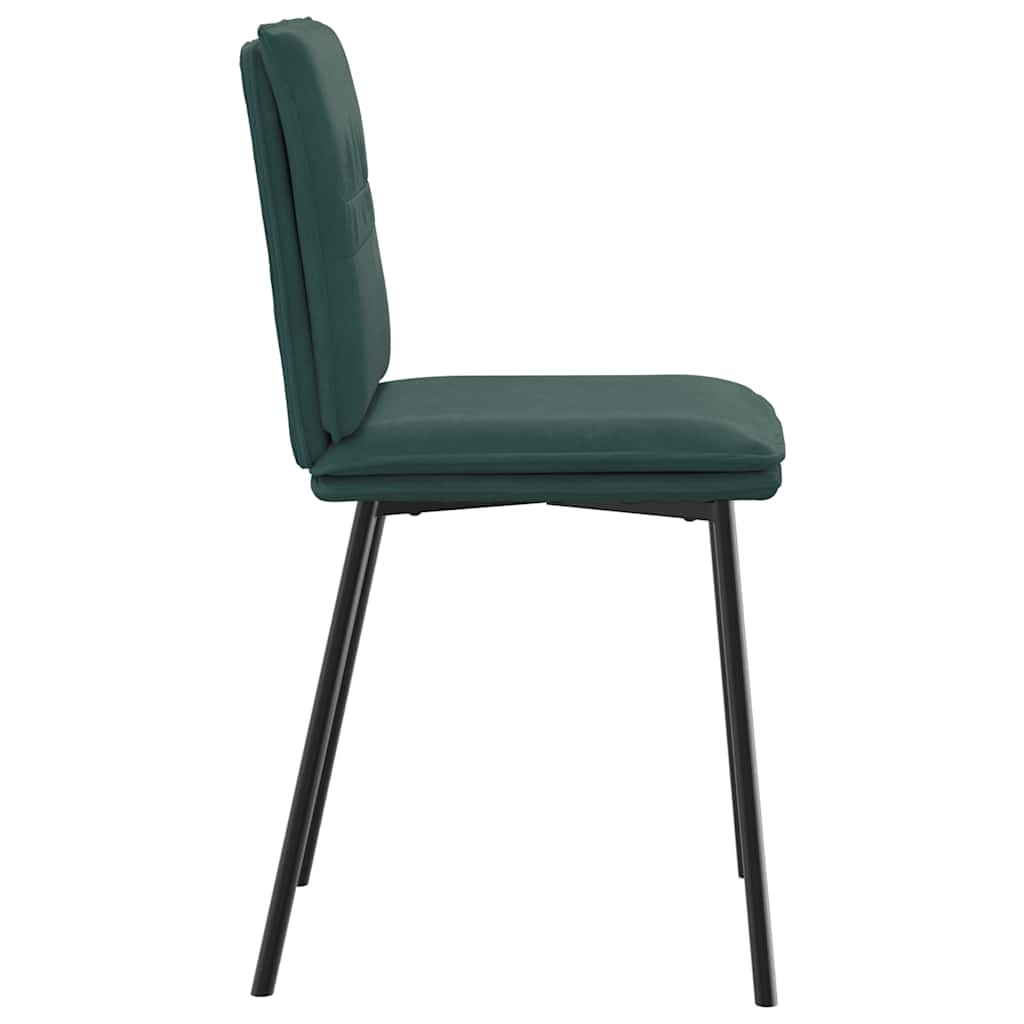 Chaises à manger lot de 6 vert foncé velours - XIOS